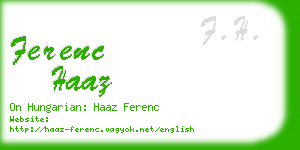 ferenc haaz business card